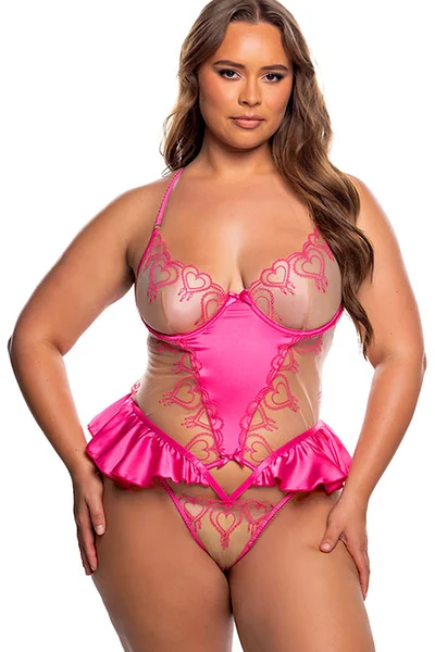 Roma Lingerie Queen of Hearts Frilly Lace Teddy — image 3 of 6