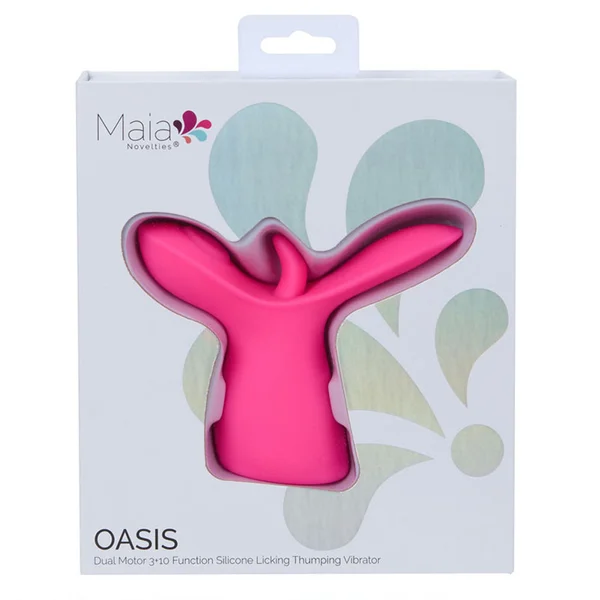 Maia OASIS - Pink - Pink USB Rechargeable Dual Motor Licking & Thumping Stimulator — image 5 of 5