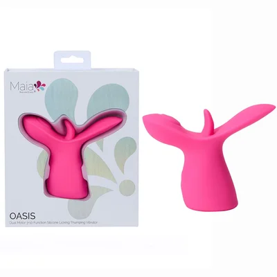maia oasis pink pink usb rechargeable dual motor licking thumping stimulator