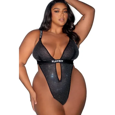 playboy lingerie disco fever rhinestone teddy