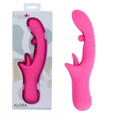 maia alora pink 241 cm usb rechargeable rotating licking vibrator