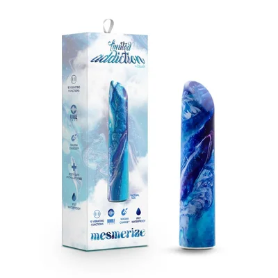 limited addiction mesmerize power vibe azure blue 102 cm usb rechargeable bullet