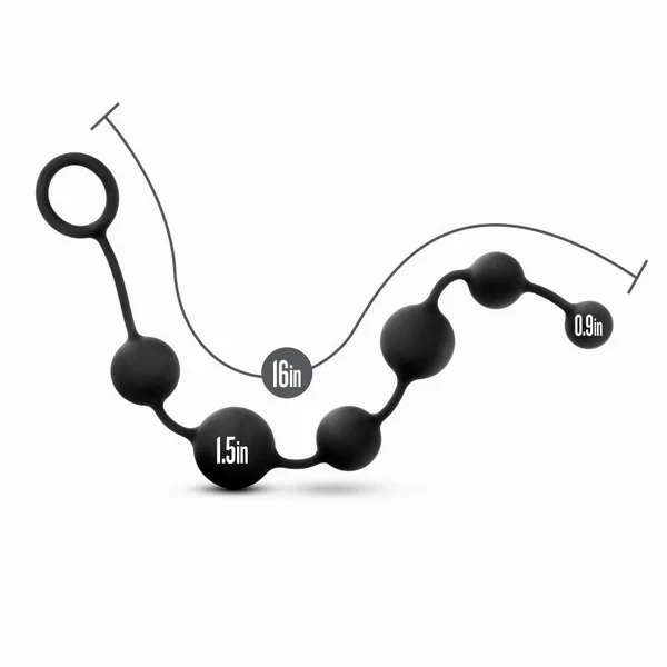 Anal Adventures Platinum Silicone Large Anal Beads - Black 40 cm Large Anal Beads — image 4 of 4
