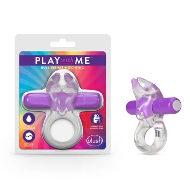 play with me bull vibrating c ring clearpurple vibrating cock ring
