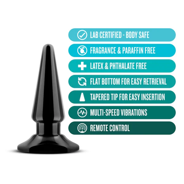 Anal Adventures Basic Vibrating Anal Pleaser - Black 10.1 cm Vibrating Butt Plug — image 3 of 6