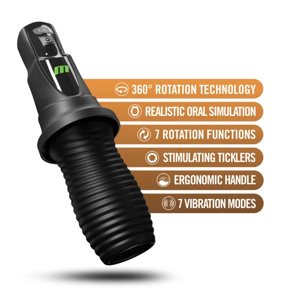 M For Men - 3rd Base - Black USB Rechargeable Vibrating & Rotating Auto Stroker — image 8 of 9