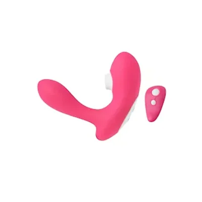 amore aim to please remote controlled dual stimulation suction vibe