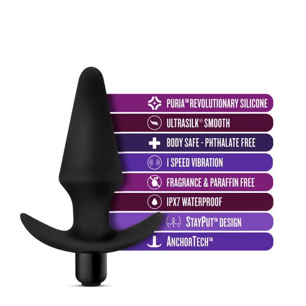 Anal Adventures Platinum Vibrating Plug - Black 12.7 cm (5'') Vibrating Butt Plug — image 3 of 9