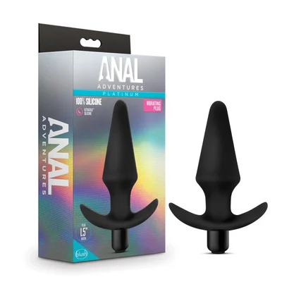 anal adventures platinum vibrating plug black 127 cm 5 vibrating butt plug