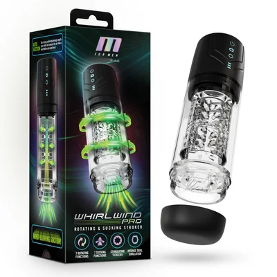 m for men whirlwind pro clear usb rechargeable rotating sucking auto stroker