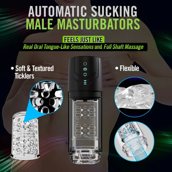M For Men - Whirlwind Pro - Clear USB Rechargeable Rotating & Sucking Auto Stroker — image 3 of 9