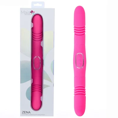 maia zena pink pink 355 cm usb rechargeable dual thrusting double ended vibrator