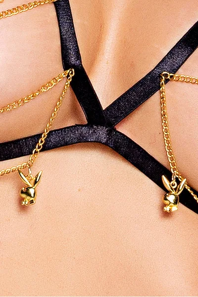 Playboy Lingerie Charm X Rated 2 Piece Open Cup Bra & Crotchless Thong Set — image 9 of 12