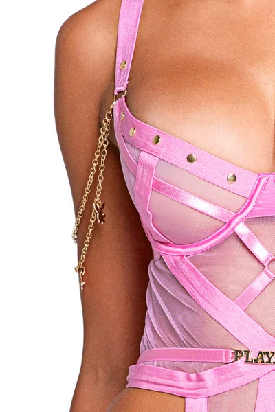 Playboy Lingerie Charm Plunge Teddy with Playboy Chain Detail — image 5 of 6