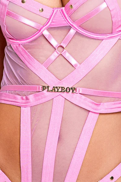 Playboy Lingerie Charm Plunge Teddy with Playboy Chain Detail — image 4 of 6