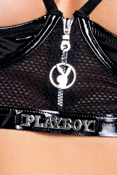 Playboy Lingerie Blackout Fetish 3 Piece Bra, Garter & Thong Set — image 11 of 12