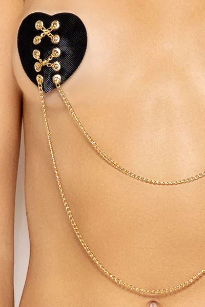 Seven Til Midnight Chained Heart Nipple Pasties — image 6 of 6