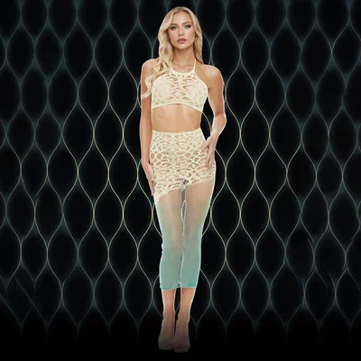 lapdance green goddess 2 pc set creamgreen one size