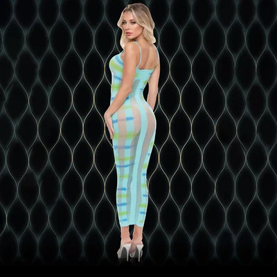 lapdance blue horizon maxi dress blue one size