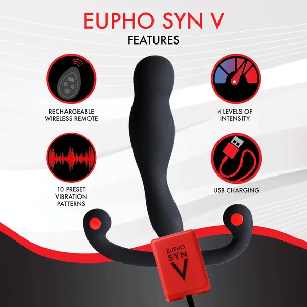 Aneros Eupho Syn V - Black USB Rechargeable Vibrating Prostate Massager with Remote — image 2 of 3