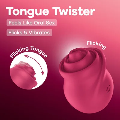 satisfyer tongue twister pink usb rechargeable stimulator