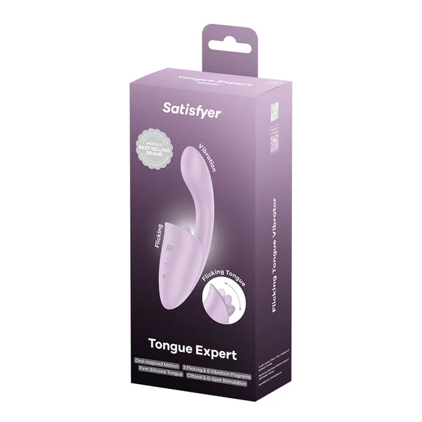 Satisfyer Tongue Expert - Violet 18 cm USB Rechargeable Vibrator with Flicking Clit Stimulator — image 8 of 8
