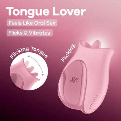 satisfyer tongue lover pink usb rechargeable flicking stimulator