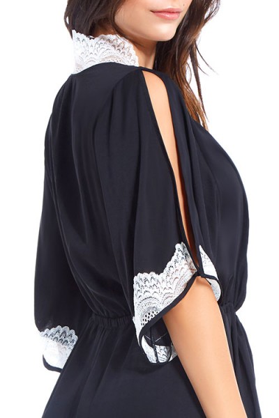 iCollection Dreamy Charms Satin & Lace Robe