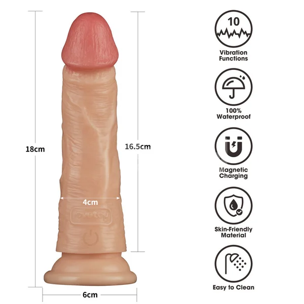 7 Inch Power Basics - Flesh 18 cm USB Rechargeable Vibrating Dong — image 8 of 9