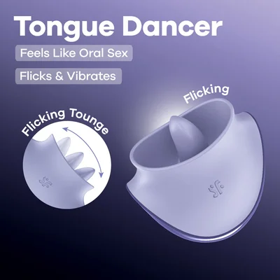 satisfyer tongue dancer purple usb rechargeable flicking stimulator