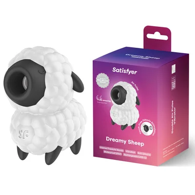 satisfyer dreamy sheep whiteblack usb rechargeable vibrating air pulse stimulator