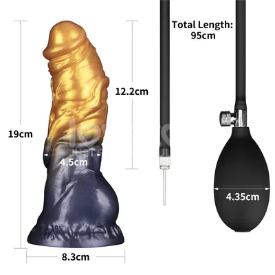 aerosx 75 inch dual density inflatable dildo goldblue 24 cm inflatable fantasy dildo
