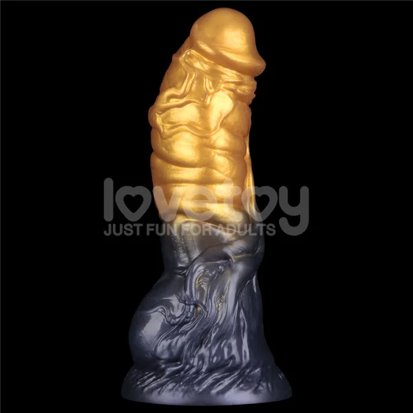 Aerosx 7.5 Inch Dual Density Inflatable Dildo - Gold/Blue 24 cm Inflatable Fantasy Dildo — image 2 of 9