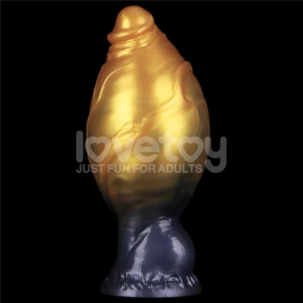 Aerosx 7.5 Inch Dual Density Inflatable Dildo - Gold/Blue 24 cm Inflatable Fantasy Dildo — image 3 of 9