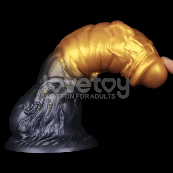 Aerosx 7.5 Inch Dual Density Inflatable Dildo - Gold/Blue 24 cm Inflatable Fantasy Dildo — image 5 of 9