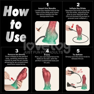 aerosx 8 inch dual density inflatable dildo redgreen 28 cm inflatable fantasy dildo