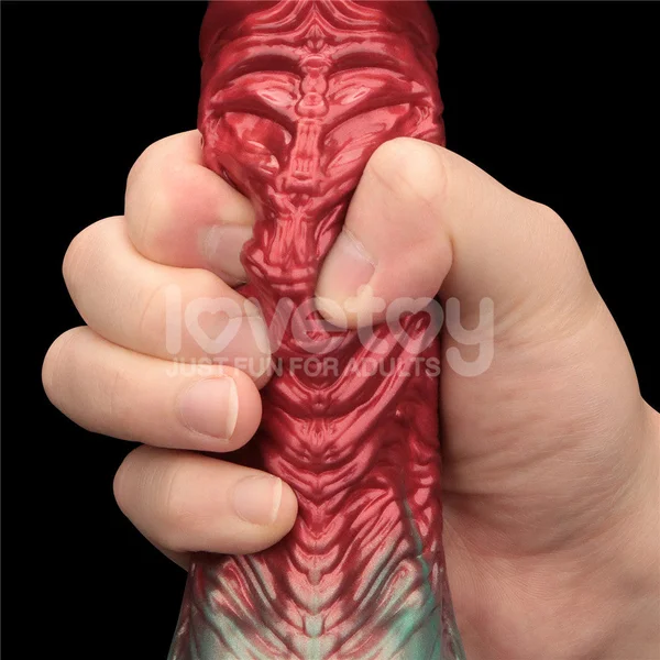 Aerosx 8 Inch Dual Density Inflatable Dildo - Red/Green 28 cm Inflatable Fantasy Dildo — image 7 of 9