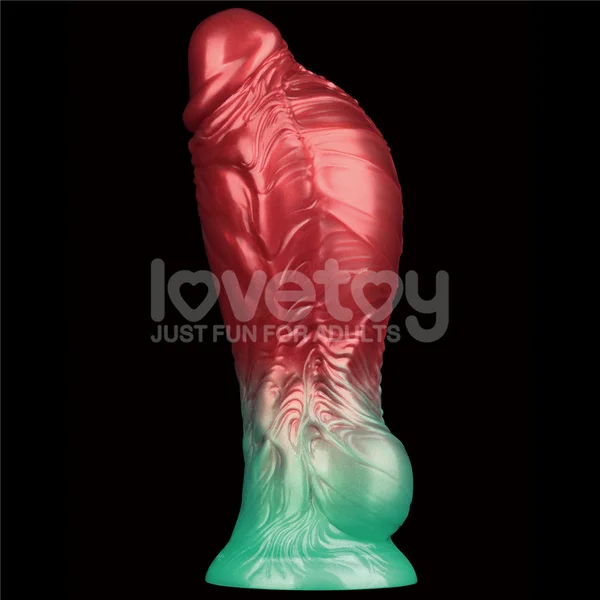 Aerosx 8 Inch Dual Density Inflatable Dildo - Red/Green 28 cm Inflatable Fantasy Dildo — image 3 of 9