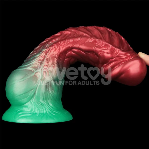 Aerosx 8 Inch Dual Density Inflatable Dildo - Red/Green 28 cm Inflatable Fantasy Dildo — image 5 of 9