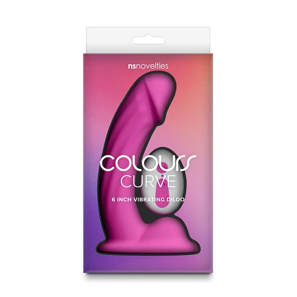 Colours Curve - Vibrating 6'' Dildo - Pink - Pink 16.4 cm USB Rechargeable Vibrating Dildo with Wireless Remote — image 3 of 4