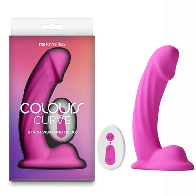 colours curve vibrating 6 dildo pink pink 164 cm usb rechargeable vibrating dildo with wireless remote
