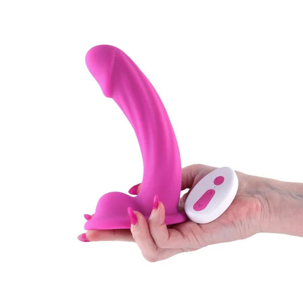 Colours Curve - Vibrating 6'' Dildo - Pink - Pink 16.4 cm USB Rechargeable Vibrating Dildo with Wireless Remote — image 2 of 4
