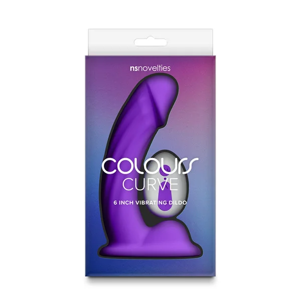 Colours Curve - Vibrating 6'' Dildo - Purple - Purple 16.4 cm USB Rechargeable Vibrating Dildo with Wireless Remote — image 3 of 4