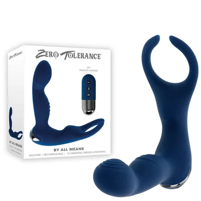 zero tolerance by all means blue 134 cm usb rechargeable prostate massager with cock ring