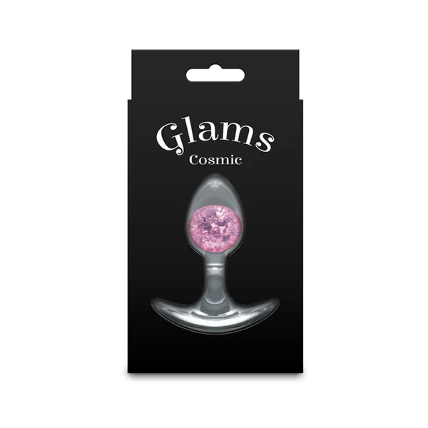 Glams Cosmic - Small - Pink - Clear/Pink 8.1 cm Small Butt Plug — image 4 of 5