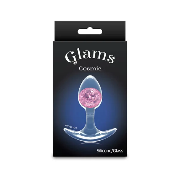Glams Cosmic - Small - Pink - Clear/Pink 8.1 cm Small Butt Plug — image 5 of 5