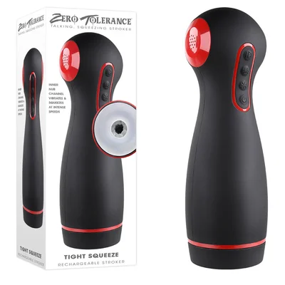 zero tolerance tight squeeze usb rechargeable vibrating squeezing talking stroker