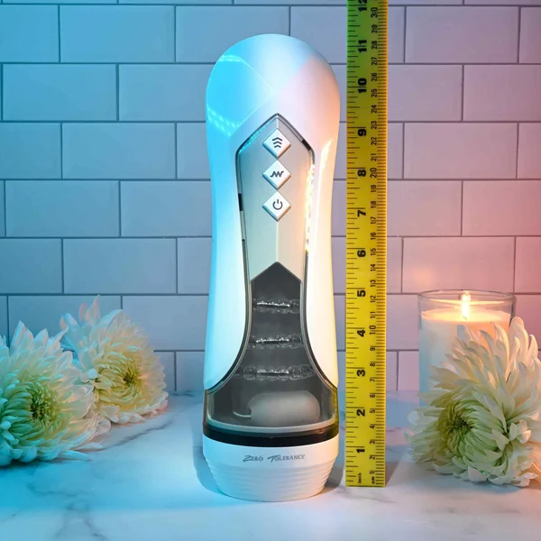 Zero Tolerance STROKING BUDDY - White USB Rechargeable Vibrating & Thrusting Stroker — image 7 of 8