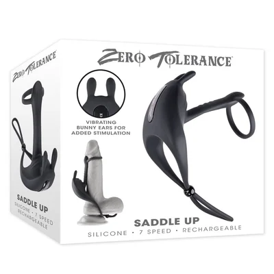 zero tolerance saddle up black usb rechargeable vibrating cock ball rings