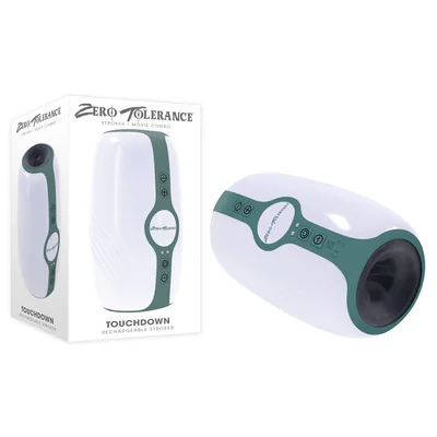 zero tolerance touchdown white 15 cm usb rechargeable vibrating tightening stroker